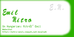 emil mitro business card